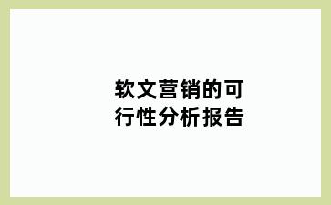 软文营销的可行性分析报告