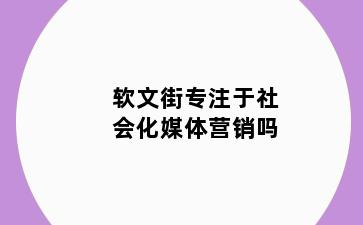 软文街专注于社会化媒体营销吗