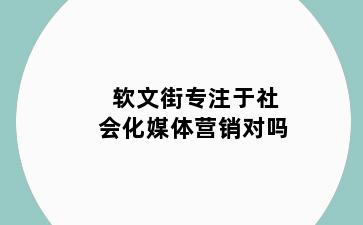 软文街专注于社会化媒体营销对吗