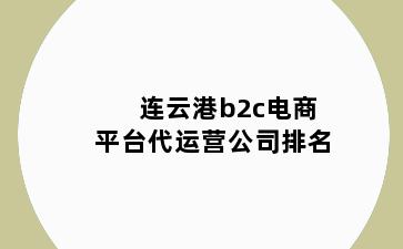 连云港b2c电商平台代运营公司排名