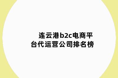 连云港b2c电商平台代运营公司排名榜