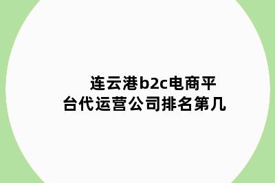 连云港b2c电商平台代运营公司排名第几