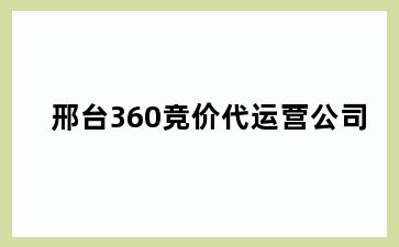 邢台360竞价代运营公司