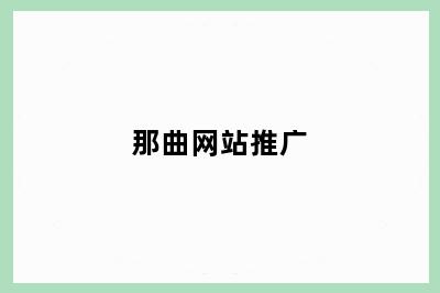 那曲网站推广