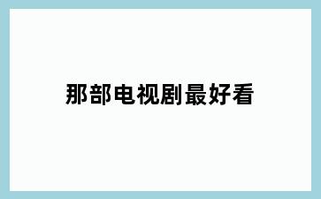 那部电视剧最好看