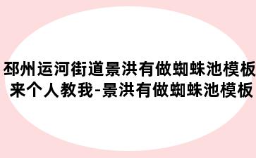 邳州运河街道景洪有做蜘蛛池模板来个人教我-景洪有做蜘蛛池模板来个人教我