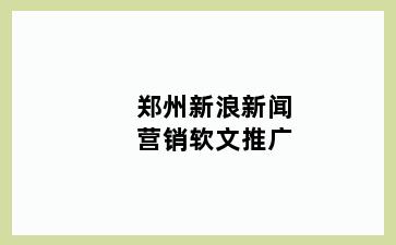 郑州新浪新闻营销软文推广