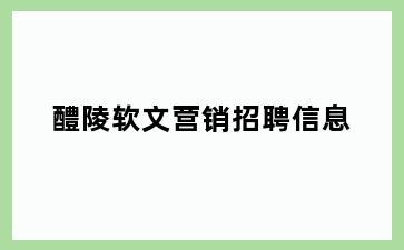 醴陵软文营销招聘信息