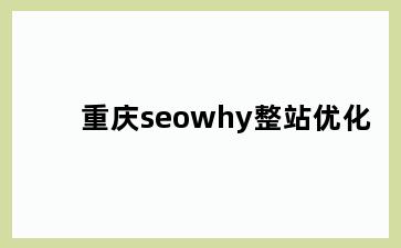 重庆seowhy整站优化