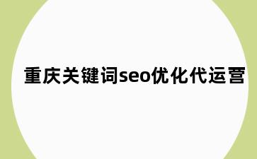 重庆关键词seo优化代运营