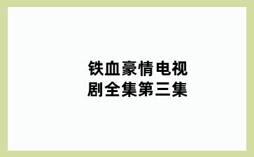 铁血豪情电视剧全集第三集