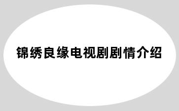 锦绣良缘电视剧剧情介绍