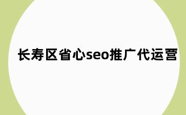 长寿区省心seo推广代运营