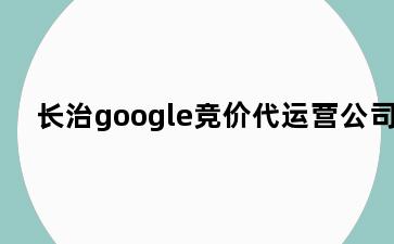 长治google竞价代运营公司