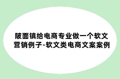 陂面镇给电商专业做一个软文营销例子-软文类电商文案案例