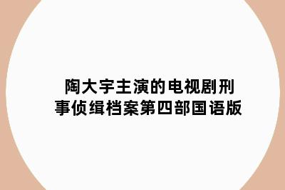 陶大宇主演的电视剧刑事侦缉档案第四部国语版