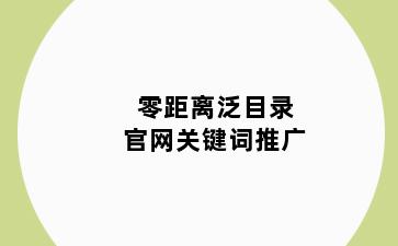 零距离泛目录官网关键词推广