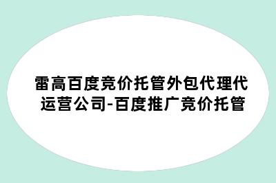 雷高百度竞价托管外包代理代运营公司-百度推广竞价托管