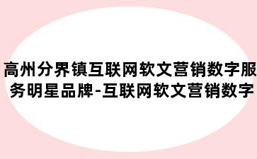 高州分界镇互联网软文营销数字服务明星品牌-互联网软文营销数字服务明星品牌有哪些