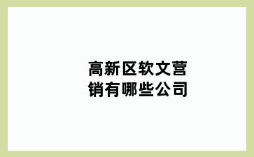 高新区软文营销有哪些公司