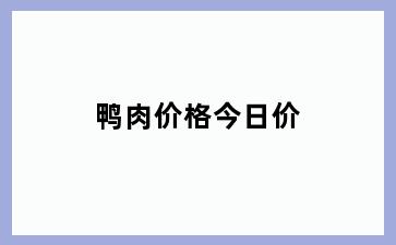 鸭肉价格今日价