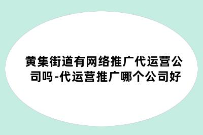 黄集街道有网络推广代运营公司吗-代运营推广哪个公司好